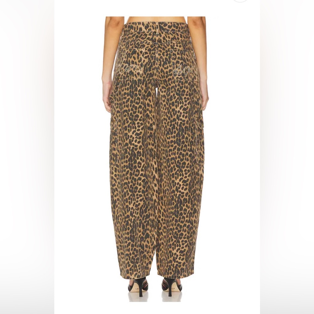 NWT Revolve Dio Cargo Jeans Leopard Damson Madder Leopard Print Pants UK 10 US 6 - Picture 4 of 12